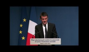 Allocution de Manuel Valls à l'occasion de la présentation le 3 mars du Plan pluriannuel contre la pauvreté 2015-2017