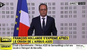 Hollande : "Les conditions de l'accident laissent penser qu'il n'y aurait aucun survivant"