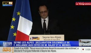 Seyne-les-Alpes. Déclaration solennelle de F. Hollande A. Merkel et M. Rajoy