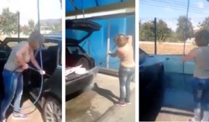 Si vous tenez à votre voiture ne laisser jamais cette femme la nettoyer