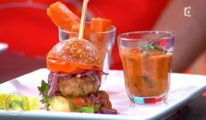 Recette de mini burger de thon et frites de patate douce