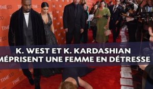Kanye West et Kim Kardashian méprisent une femme tombée à leurs pieds