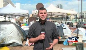Reapparition des tentes boulevard Rothschild a Tel Aviv