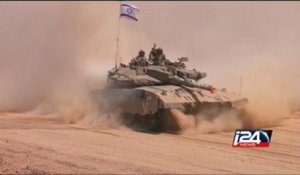 i24news footage of IDF tanks leaving Gaza