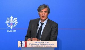 Point de presse de Stéphane Le Foll, porte-parole du gouvernement, le 29 avril 2015