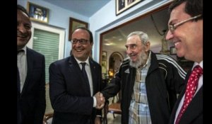 Hollande rencontre les deux frères Castro à Cuba
