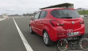 Opel Corsa 1.0 EcoTec : 0 à 100 km/h sur le circuit de Montlhéry - AutoMoto 2015