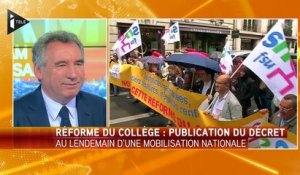 François Bayrou appelle à une manifestation nationale contre la réforme du collège