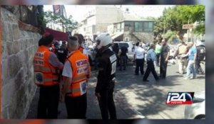 Scène de l'attentat à la voiture-bélier à Jérusalem