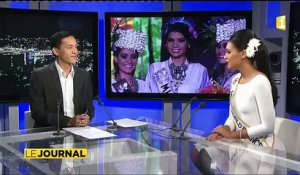 Hinarere Taputu Miss Tahiti 2014, embarquement pour Miss World