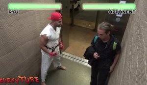 Street Fighter dans l'ascenseur : blague énorme