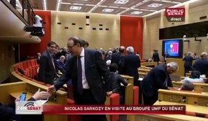 Nicolas Sarkozy en visite au groupe UMP du Sénat
