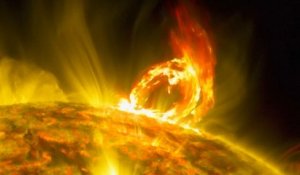 Une impressionnante éruption solaire filmée par la NASA
