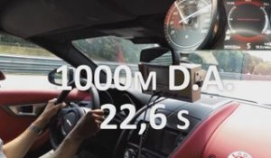 1000 m départ arrêté en Jaguar F-Type R AWD Cabriolet