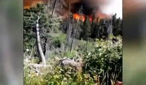 Une famille piégée dans un feu de foret impressionnant - Glacier National Park - Missouri