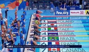 Mondiaux de natation : l'équipe de France conserve son titre en relais 4x100 m