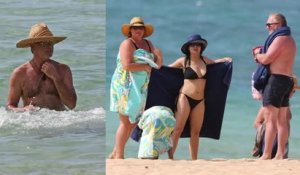 Salma Hayek et Pierce Brosnan en vacances en familles à Hawaï