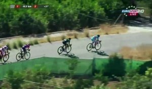 Vincenzo Nibali s'accroche à une voiture (Vuelta 2015)
