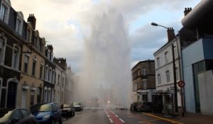 Boulogne-sur-Mer : un "geyser" dans l'avenue Kennedy