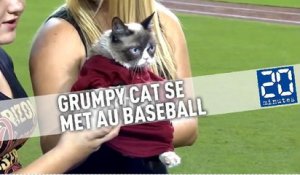 Grumpy Cat lance la balle inaugurale d’un match de baseball