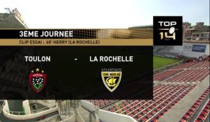 TOP 14 - Toulon - La Rochelle : 45-24 - ESSAI François HERRY (LAR) - Saison 2015/2016