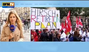 AP-HP : les grévistes manifestent devant les fenêtre de Martin Hirsch