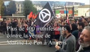 Plus de 400 manifestants contre la venue de MArine Le Pen à Amiens