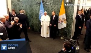 Le pape François arrive à l'ONU
