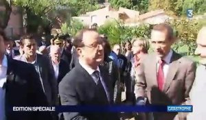 François Hollande auprès des victimes des intempéries