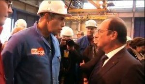 A Saint-Nazaire, deux représentants de la CGT refusent de serrer la main de François Hollande