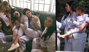 Kim Kardashian en pyjama pour la fête avant l'arrivée de son bébé