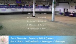 Barrages poule, Simple, Sport Boules, Euro Féminin, Saluzzo 2015