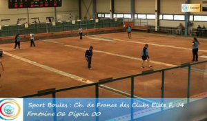 Second tour intégral, Fontaine contre Digoin, Club Elite Féminin J4, Sport Boules, saison 2015-2016