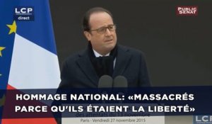 Hommage national: «Massacrés parce qu'ils étaient la liberté» - François Hollande