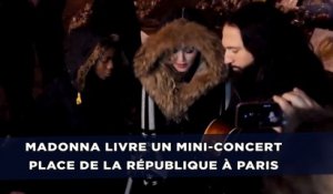 Paris: Madonna se rend place de la République et livre un mini-concert