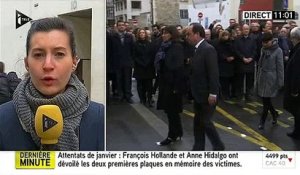Honte - Charlie Hebdo: Le nom de Georges Wolinski mal orthographié sur la plaque d'hommage dévoilée ce matin par Hollande - Regardez