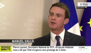 Manuel Valls : L'état d'urgence peut durer « jusqu'à ce qu'on puisse en finir avec Daesh »
