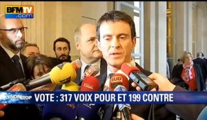 Manuel Valls se "réjouit de ce vote, le débat va se poursuivre sous l'œil vigilant des Français"