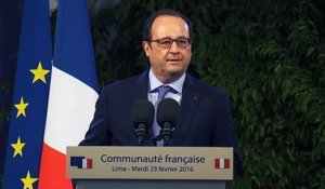 Discours du président de la République devant la communauté française à Lima au Pérou