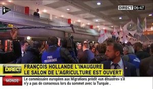 François Hollande est arrivé au Salon de l'Agriculture peu avant 7h