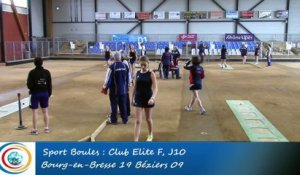 Tir rapide double, troisième tour, Club Elite Féminin, J10, Bourg-en-B. vs Béziers, Sport Boules, saison 2015-2016