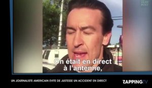Un journaliste frôle la mort en direct à la télévision ! (Vidéo)