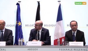 L'Avenir - Conférence de Presse de Charles Michel et François Hollande pour annoncer l'arrestation de Salah Abdeslaam