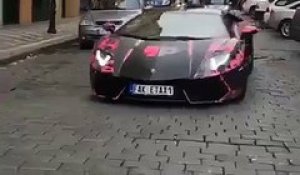 Un homme roule dans une Lamborghini Youporn !!