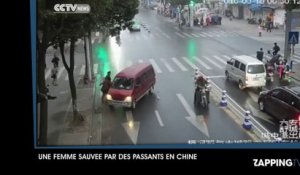 Coincée sous une camionnette, une femme sauvée de la mort par des passants (Vidéo)