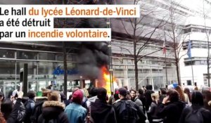 Le hall du lycée Léonard-de-Vinci détruit par un incendie volontaire