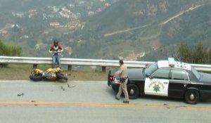 Crash d'une moto devant la police