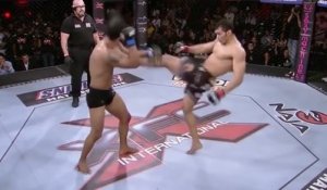 Terrible K.O. suite à un front kick en pleine tête !