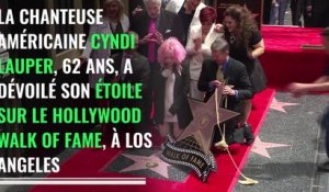 La chanteuse américaine Cyndi Lauper a son étoile à Hollywood