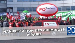 Paris: Les cheminots manifestent contre le projet de convention collective
